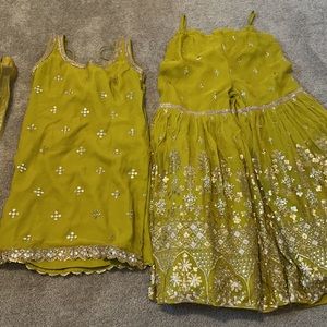 Yellow green Indian outfit